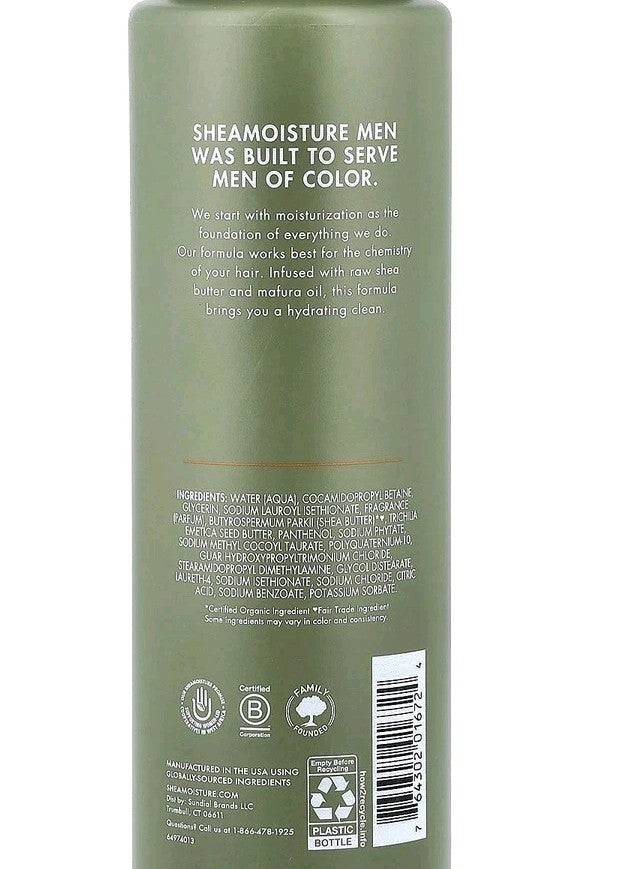 Moisturizing Shampoo for Dry Hair 13oz - 2 Pack SheaMoisture Men Shea Butter & Mafura Oil