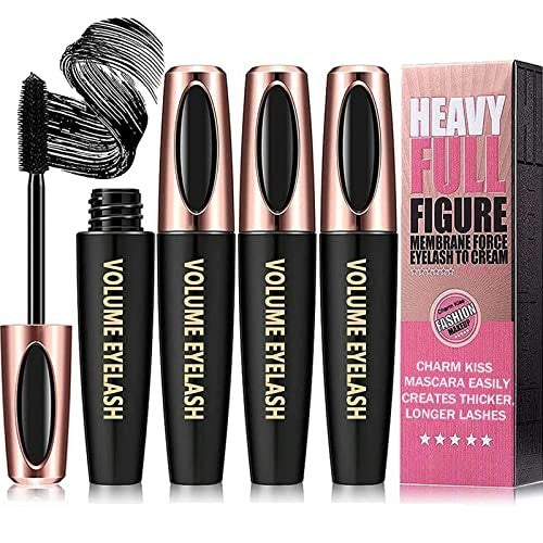 3 Pack Waterproof 4D Silk Fiber Lash Mascara - Voluminous & Lengthening