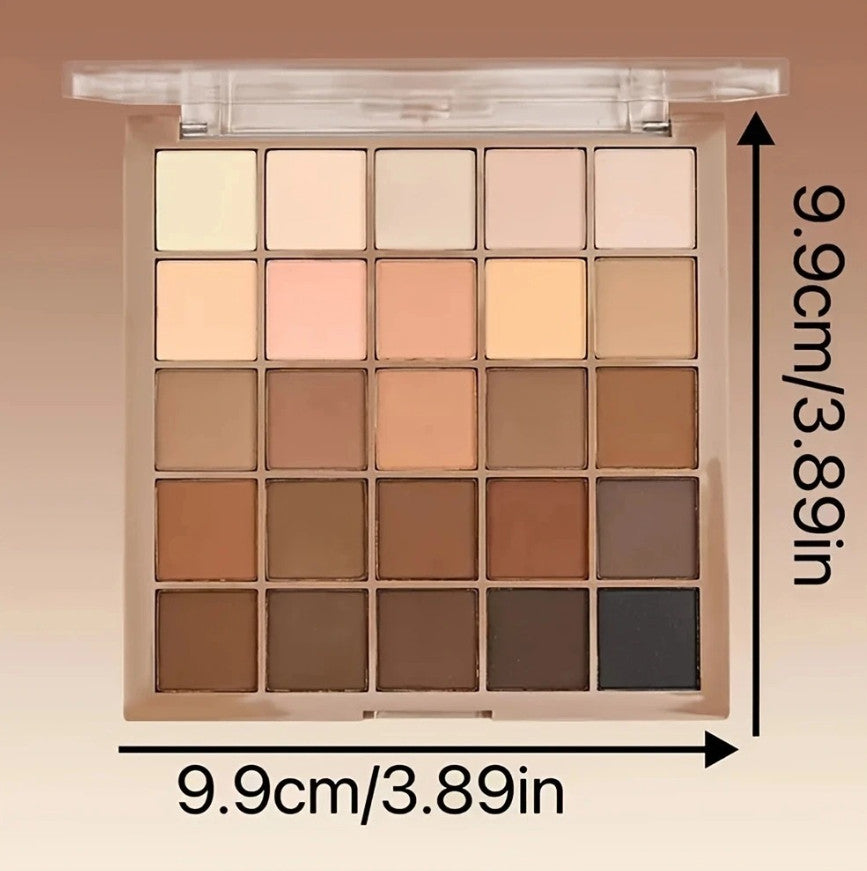 25 Color Eyeshadow Palette Neutral Brown Gray Makeup Set for Daily & Dramatic Looks