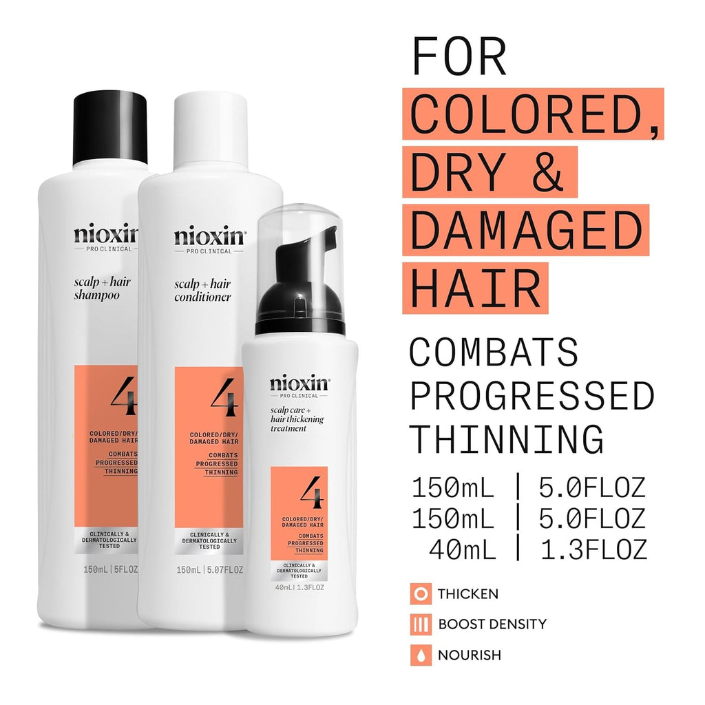 Nioxin Hair Care Kit System 4 for Thinning Hair - 1 Month Supply