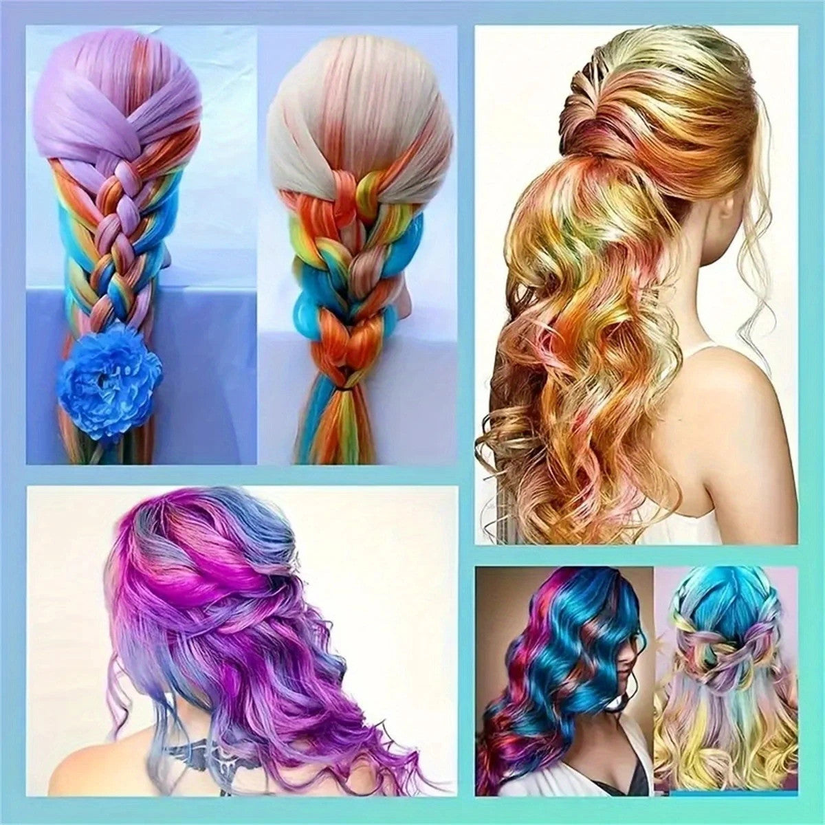 10 Colors Hair Chalk Comb - Temporary Washable Hair Dye Set