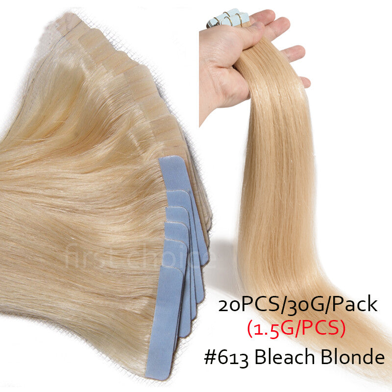 Remy Human Hair Tape-In Extensions 80PCS Full Head Thick Hair Set
