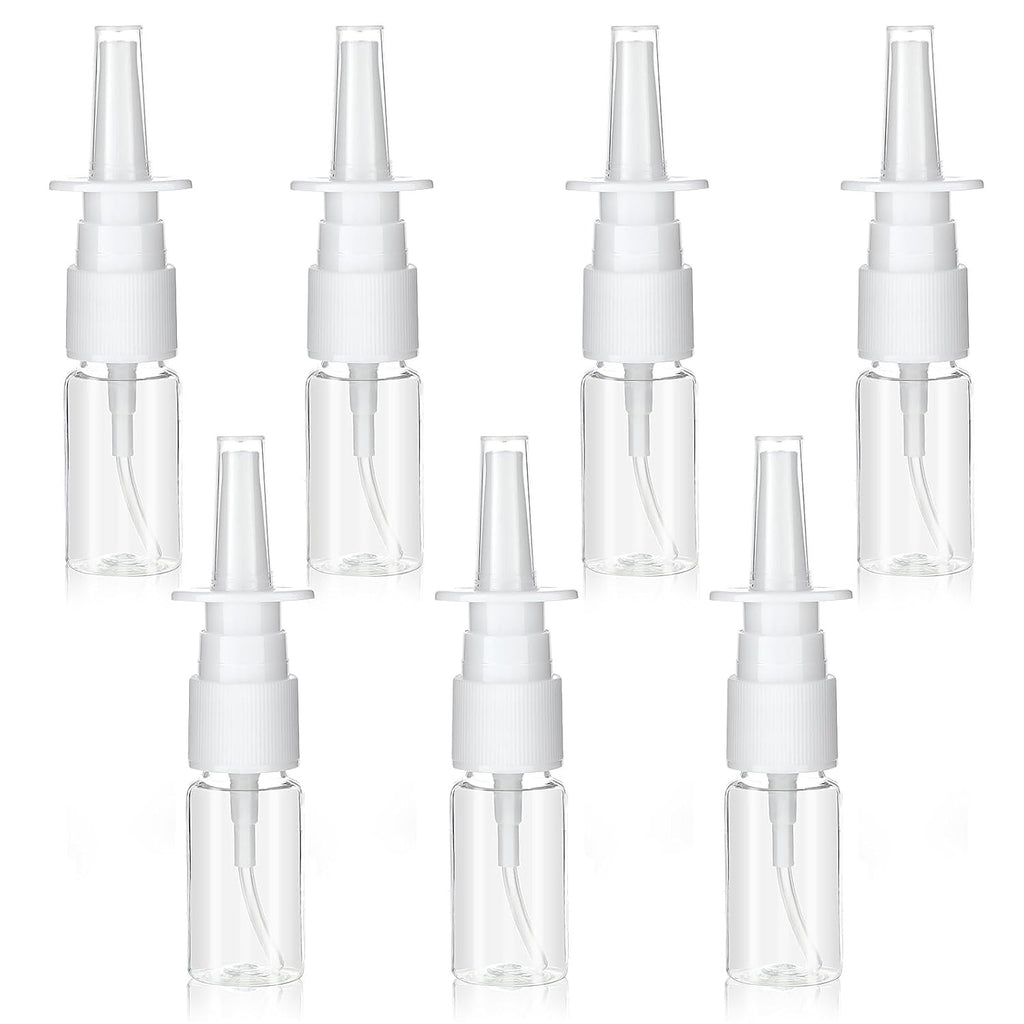 7 Pack 10ml Reusable Nasal Spray Bottles - Clear Small Empty Liquids Dispenser