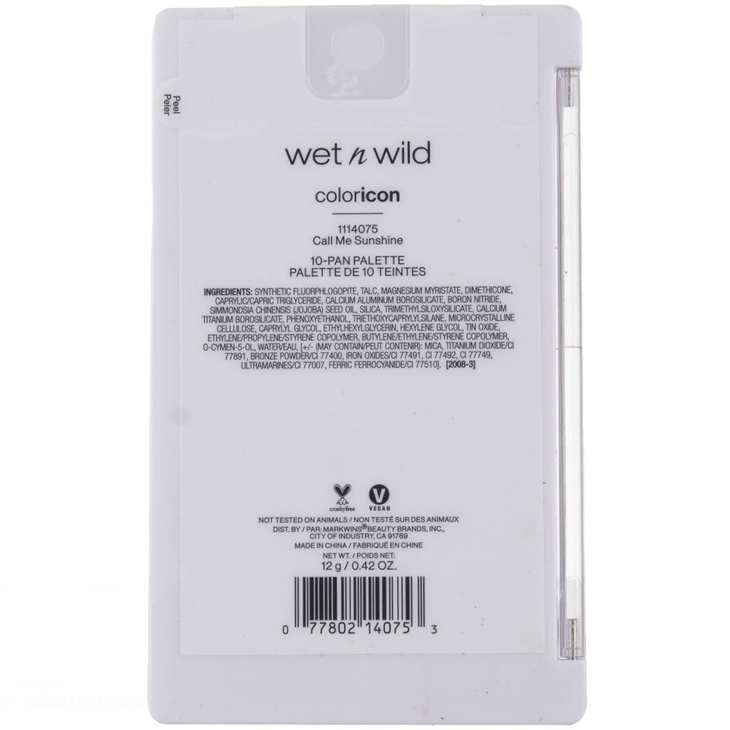 Wet n Wild Color Icon 10-Pan Eyeshadow Palette - Call Me Sunshine, 0.42oz