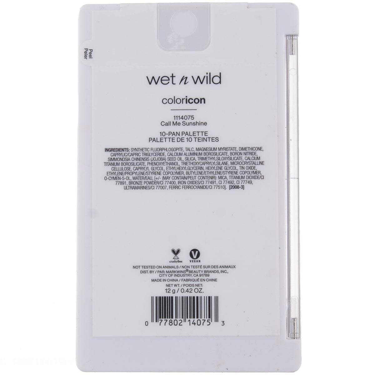 Wet n Wild Color Icon 10-Pan Eyeshadow Palette - Call Me Sunshine, 0.42oz