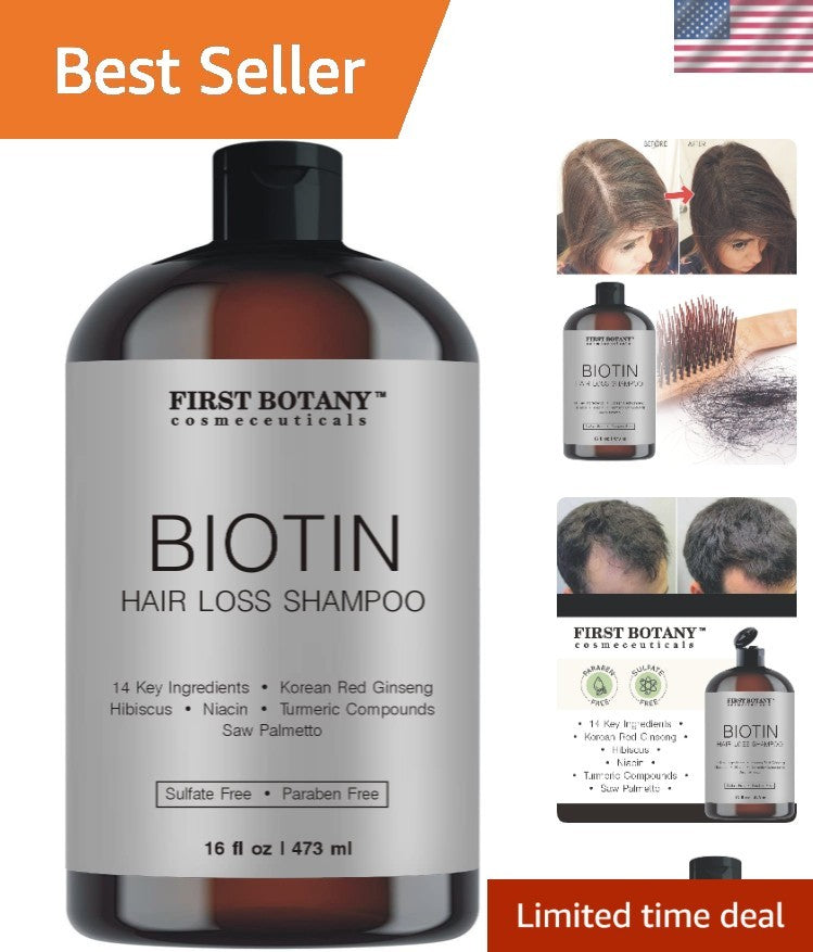 Natural DHT Blocker Shampoo for Hair Loss - Herbal Hair Growth Treatment, 16 oz
