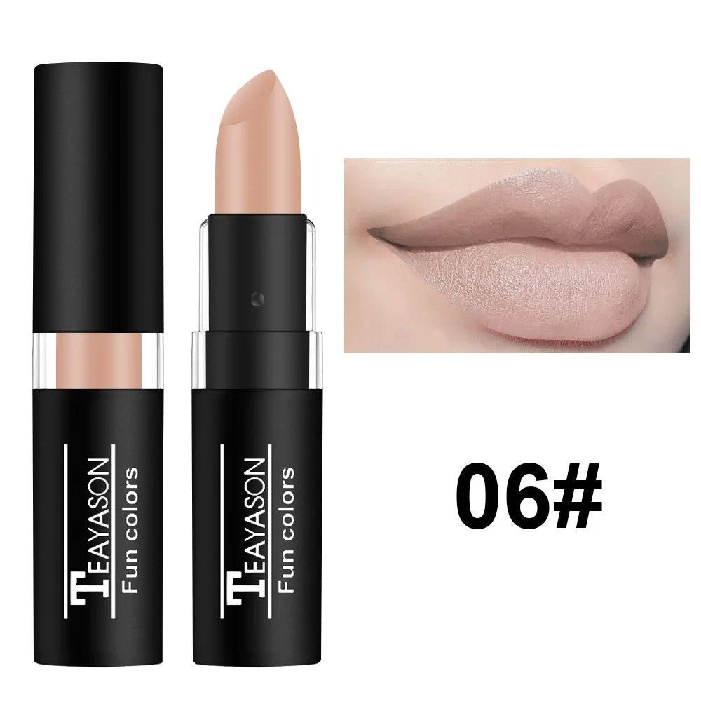 12-Color Matte Waterproof Long Lasting Lipstick Set - Black Blue Purple Green