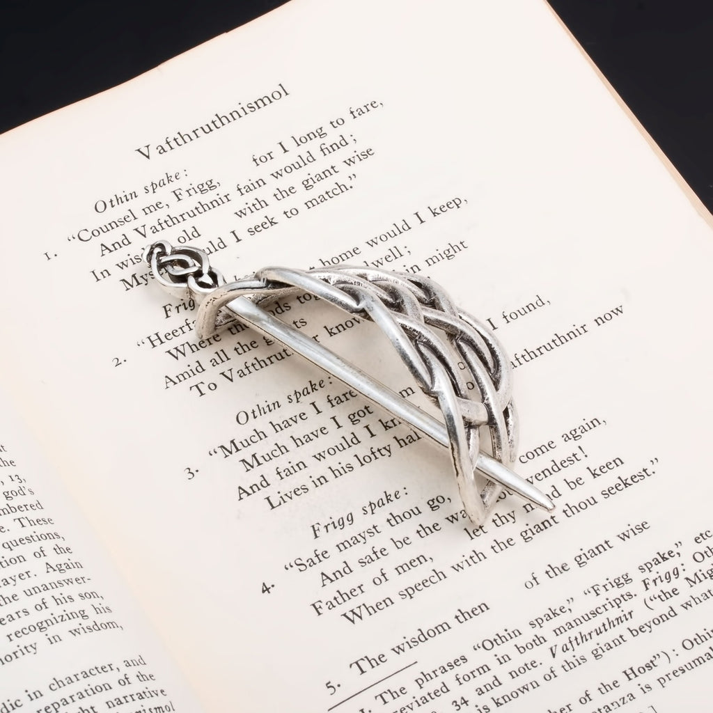 Silver Celtic Infinity Knot Hair Pin - Viking Style Hair Accessory