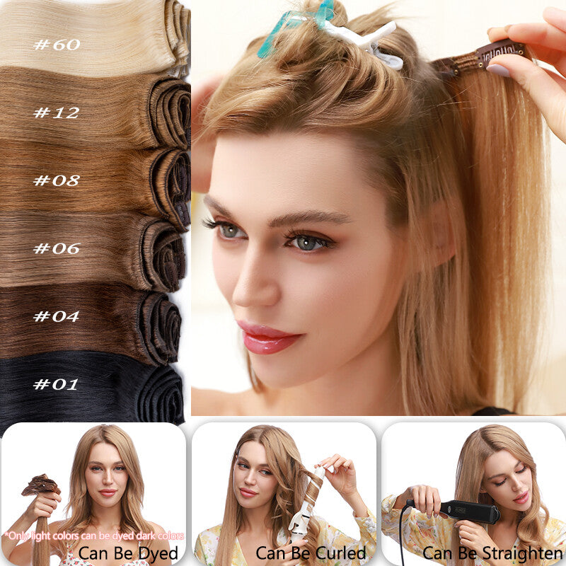 Thick Double Weft Clip-In Hair Extensions Full Head - Remy Human Hair