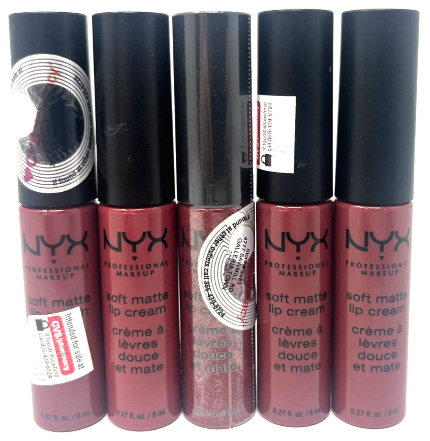 NYX Soft Matte Lip Cream Set - Budapest SMLC25 0.27 fl oz (5-Pack)