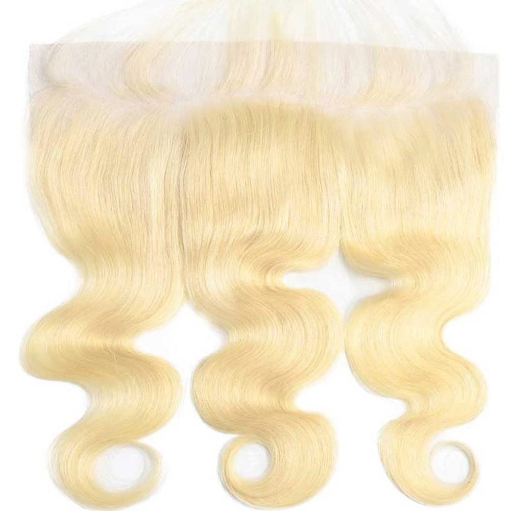 14-Inch Blonde Lace Frontal Wig 100% Remy Human Hair 613 Platinum