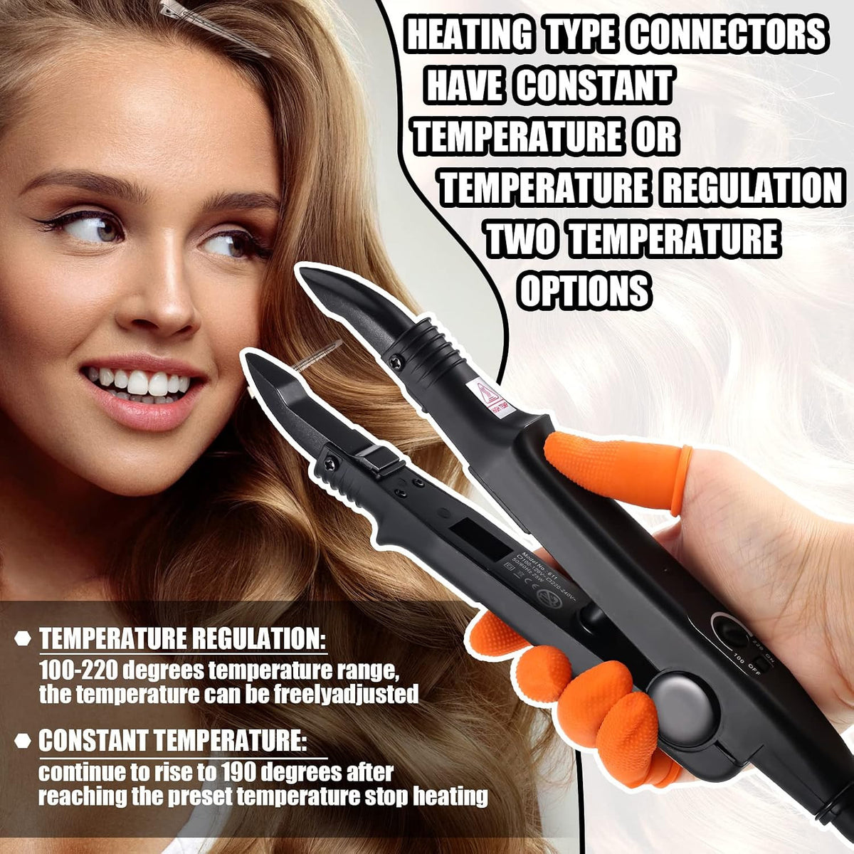 Keratin Hair Extension Kit with Heat Iron & Beads - DIY Hair Styling Set