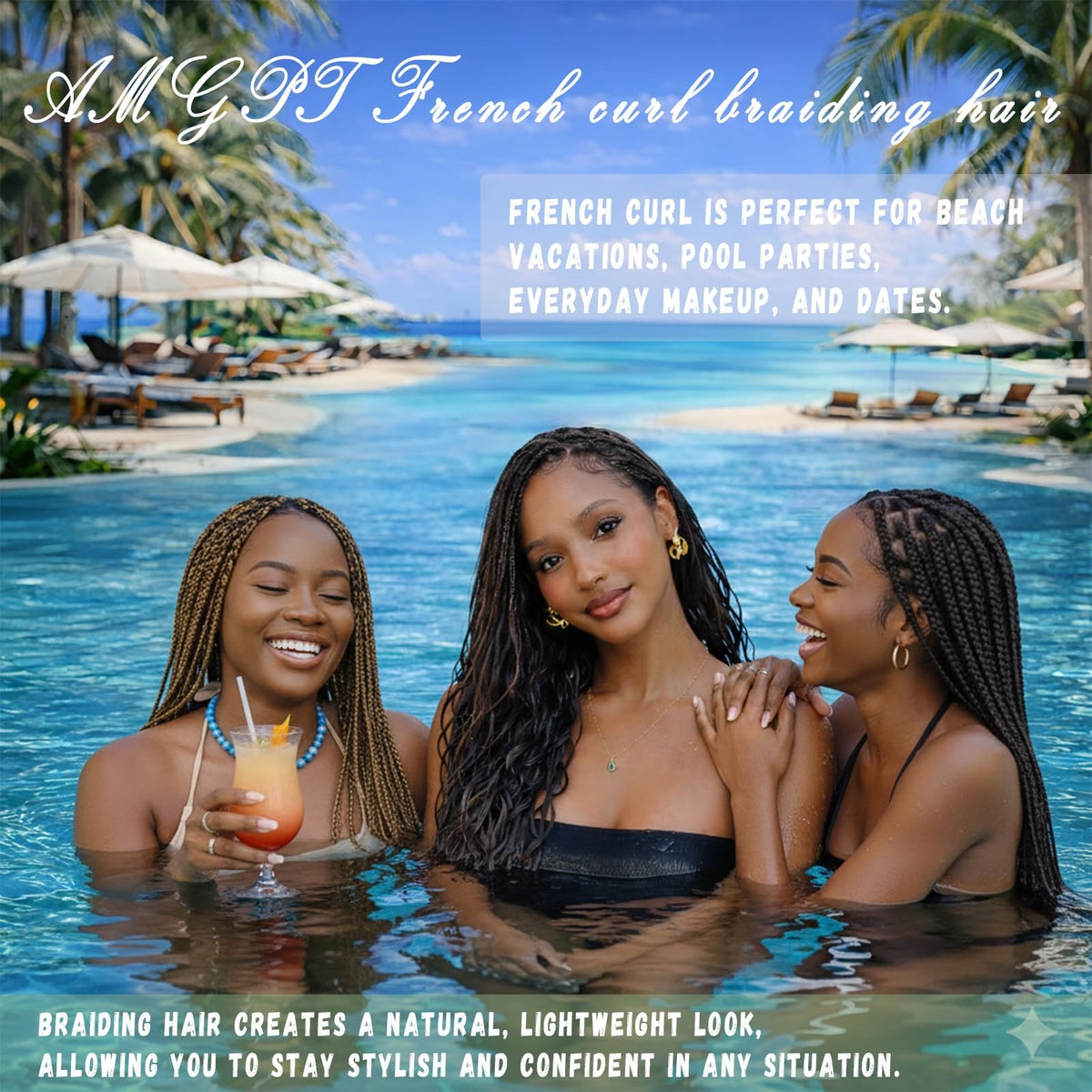 French Curl Braiding Hair Extensions 8 Packs - Synthetic Bouncy Curly Hair for Black Women