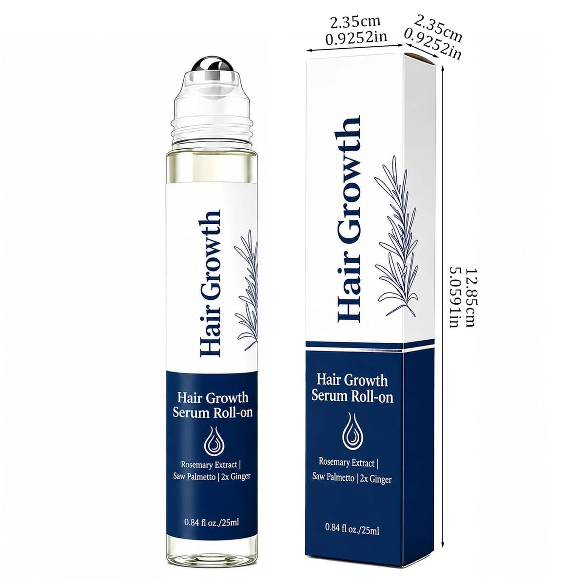 Hair Growth Serum Roll-On for Thicker Hair - 2 Pack, 0.85 Fl Oz