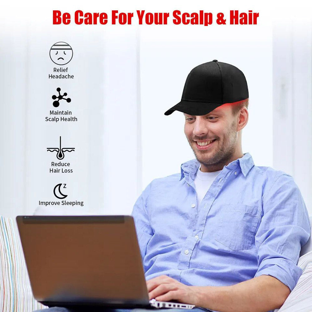 Red Light Therapy Hat for Hair Growth 650nm & 850nm Hair Loss Treatment Cap