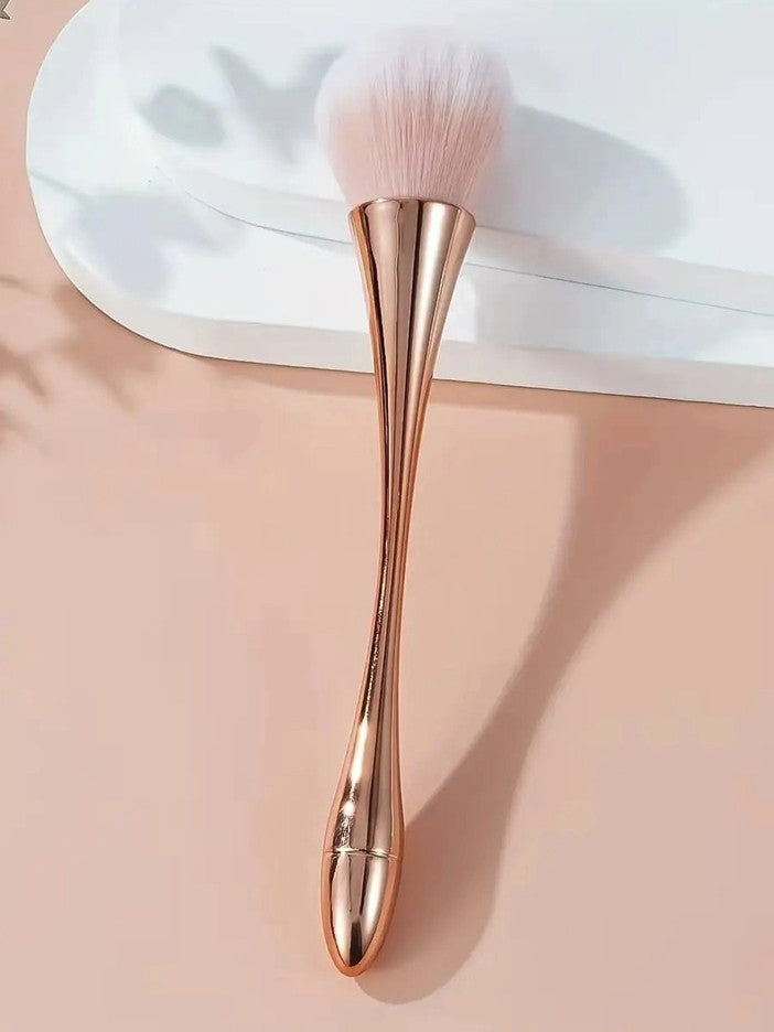 Fan Makeup Brush Rose Gold Soft Wool Fiber Highlight Blush Powder Tool