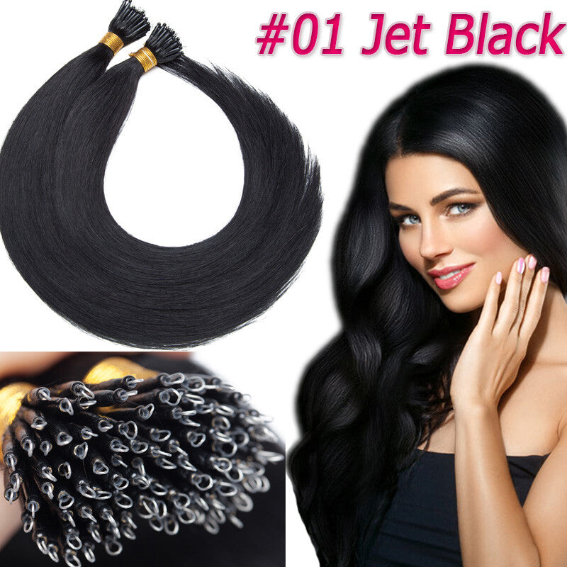 Thick Nano Ring Hair Extensions - Micro Link Bead Tips, Remy Human Hair