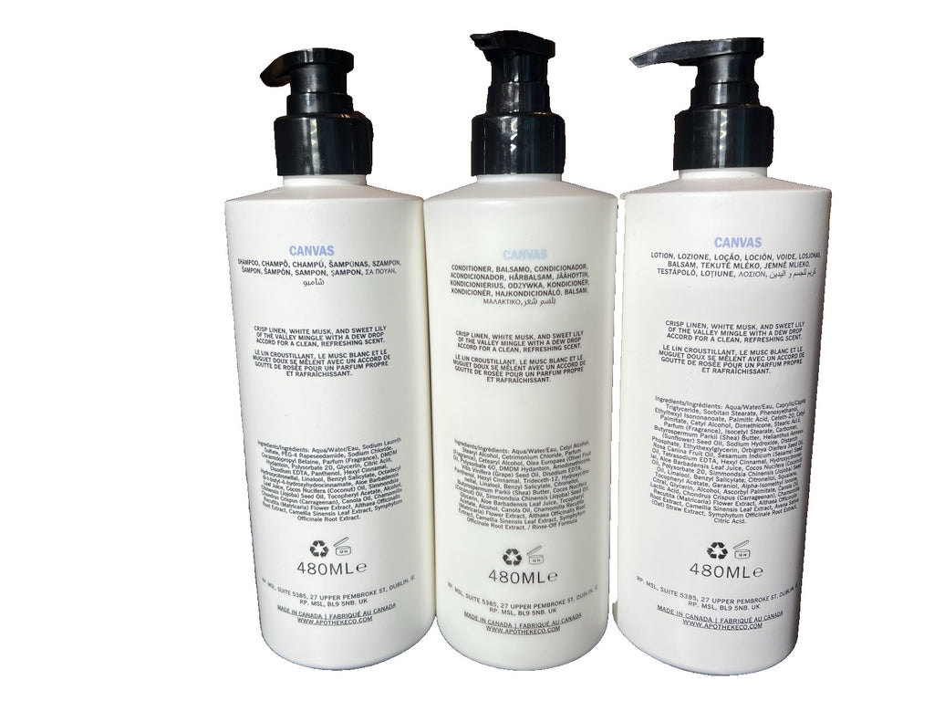 Plant-Based Shampoo Conditioner & Lotion Set - 16.2 Oz Bundle