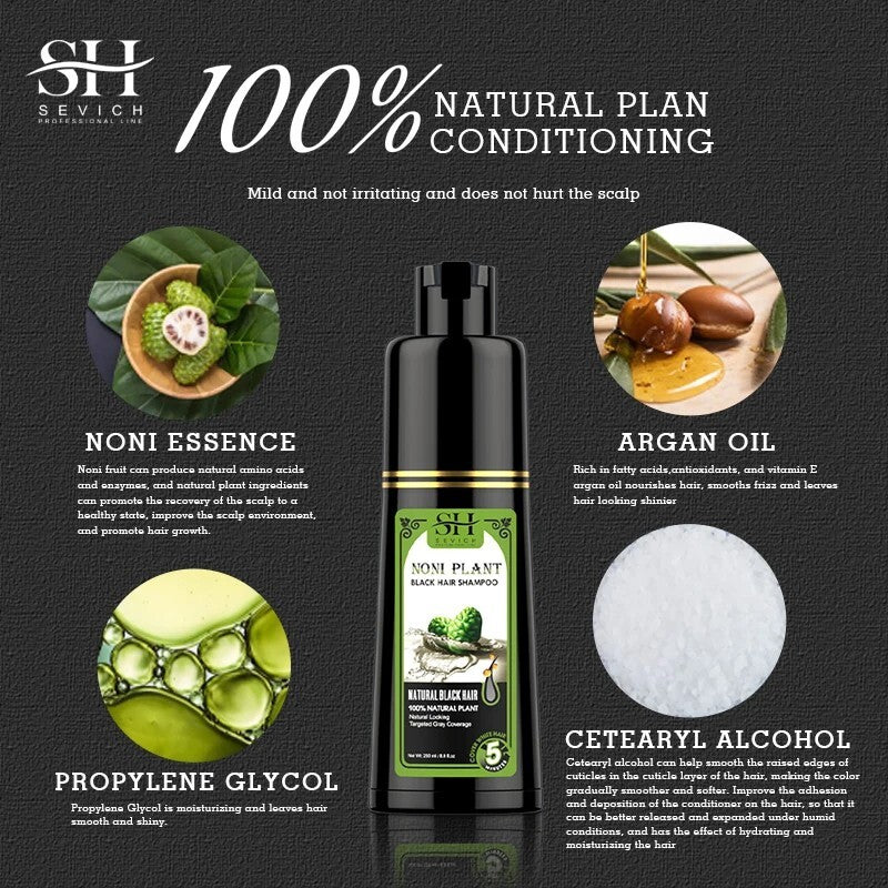 Herbal Hair Dye Shampoo for Gray Hair Darkening & Hair Loss Repair - 500ml
