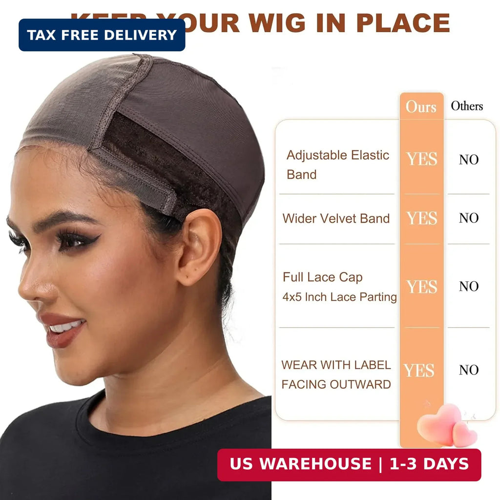Wig Cap with Grip Band for Secure Fit and Full Coverage - Breathable & Discreet