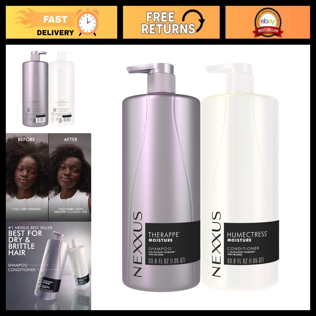 Hydrating Moisturizing Shampoo & Conditioner Set - 33.8 oz Hair Care Duo for Dry Hair