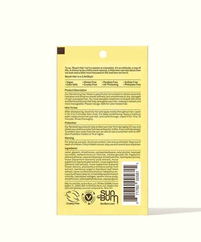 Revitalizing Hair Mask for Damaged Hair - 1.5oz, 10 Pack