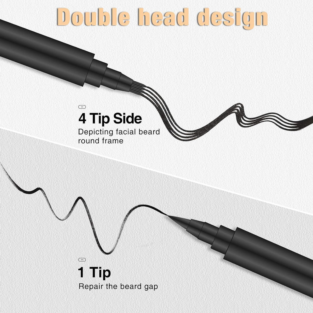 Waterproof Beard Pencil Filler for Men - Natural Look, Long Lasting, Easy to Use