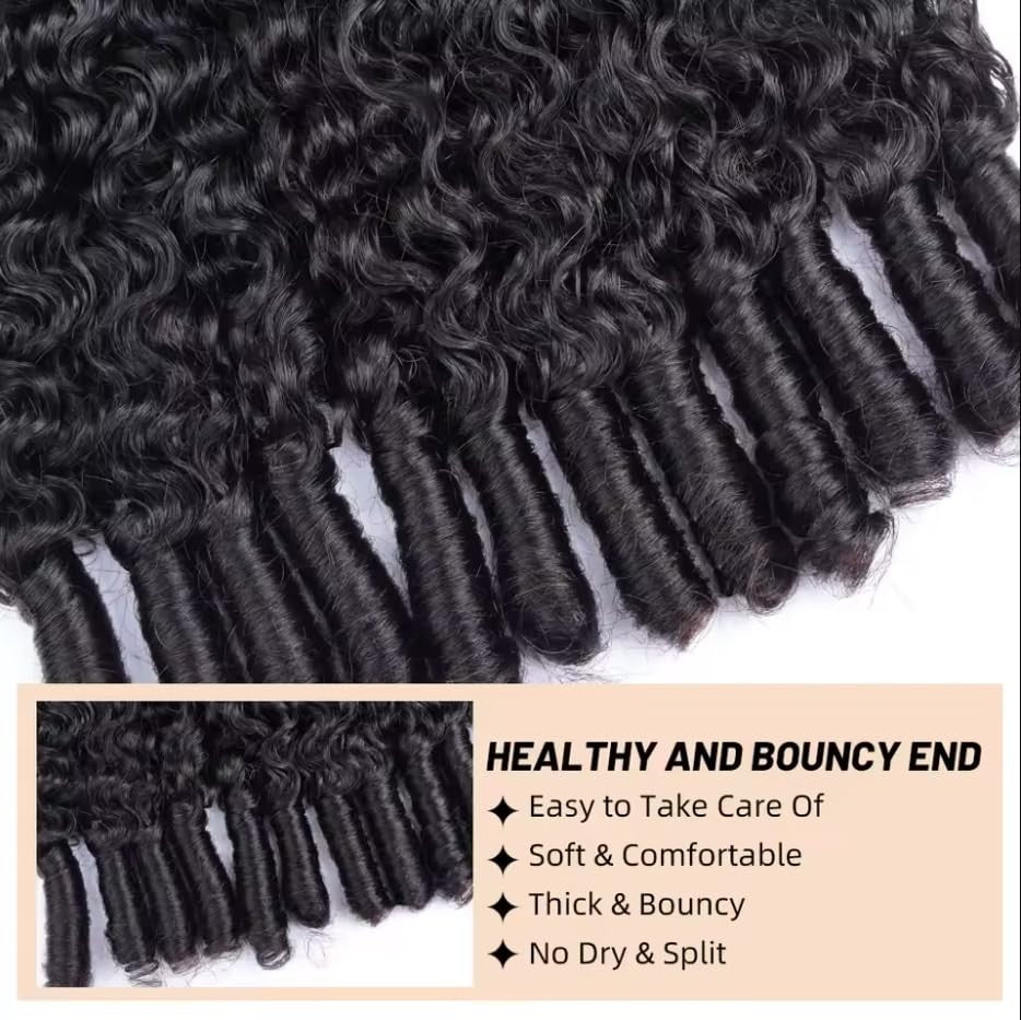 16-Inch Burmese Curly Human Hair Bundle with Double Weft - Virgin, Full Density