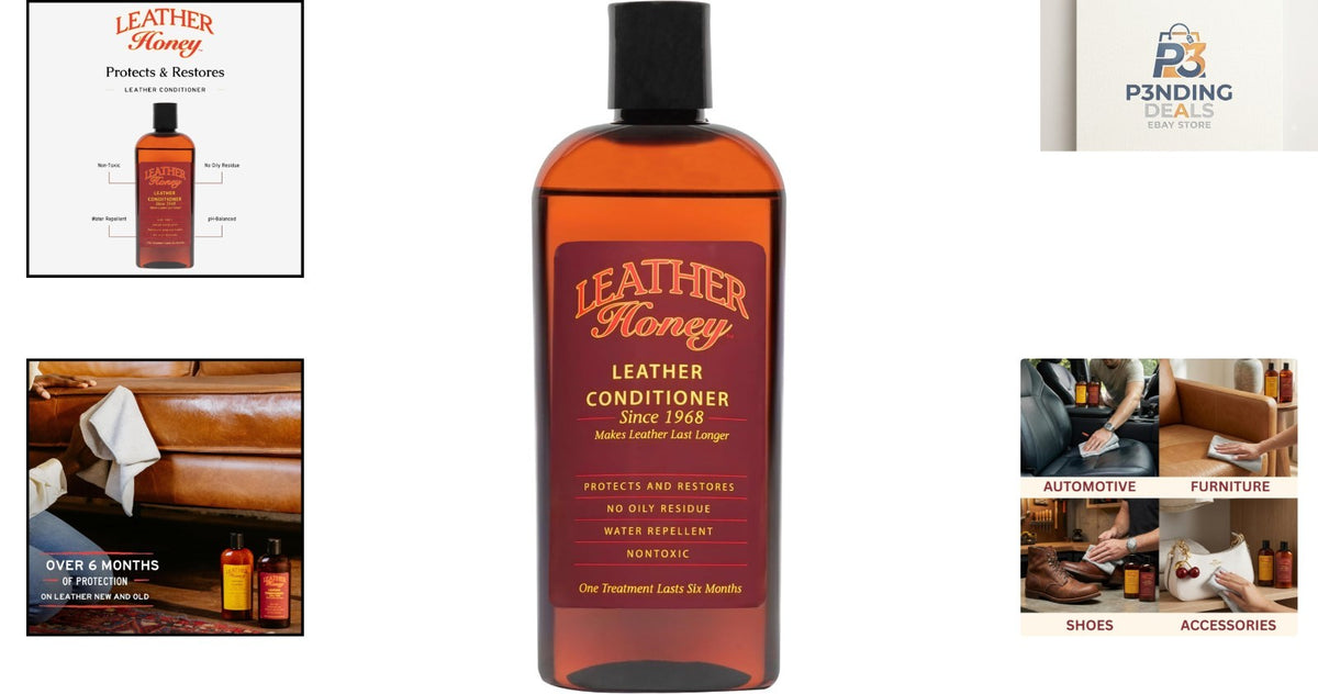 Leather Conditioner Unscented Water Repellent 8 Fl Oz - Non-Toxic, Safe for All Leather
