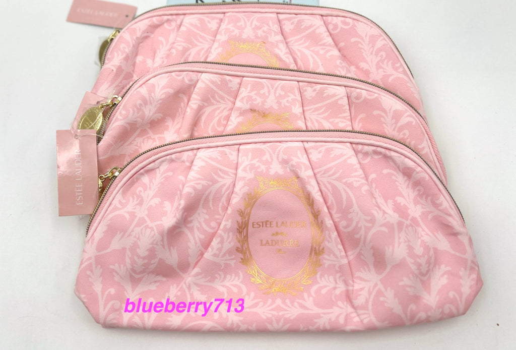 Pink Floral Makeup Bag Set - Estée Lauder Rose In Great Taste, 3 Pack