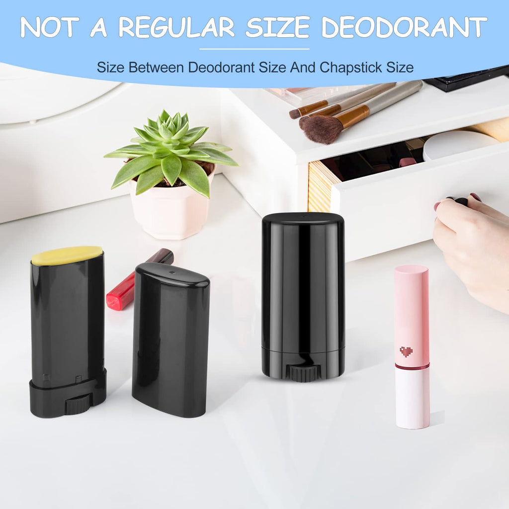 15ml Travel Deodorant Containers - Top-Fill Empty Plastic Lip Balm Tubes (30 Pack) - Oval