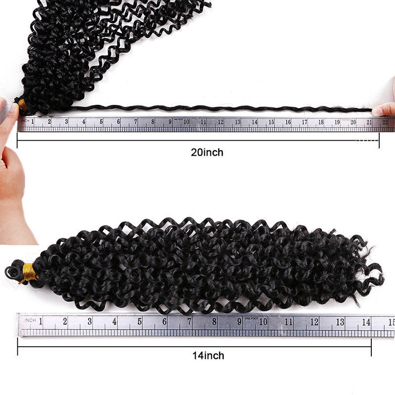 Water Wave Crochet Hair Extensions Long Curly Human Hair 10% Volumizing