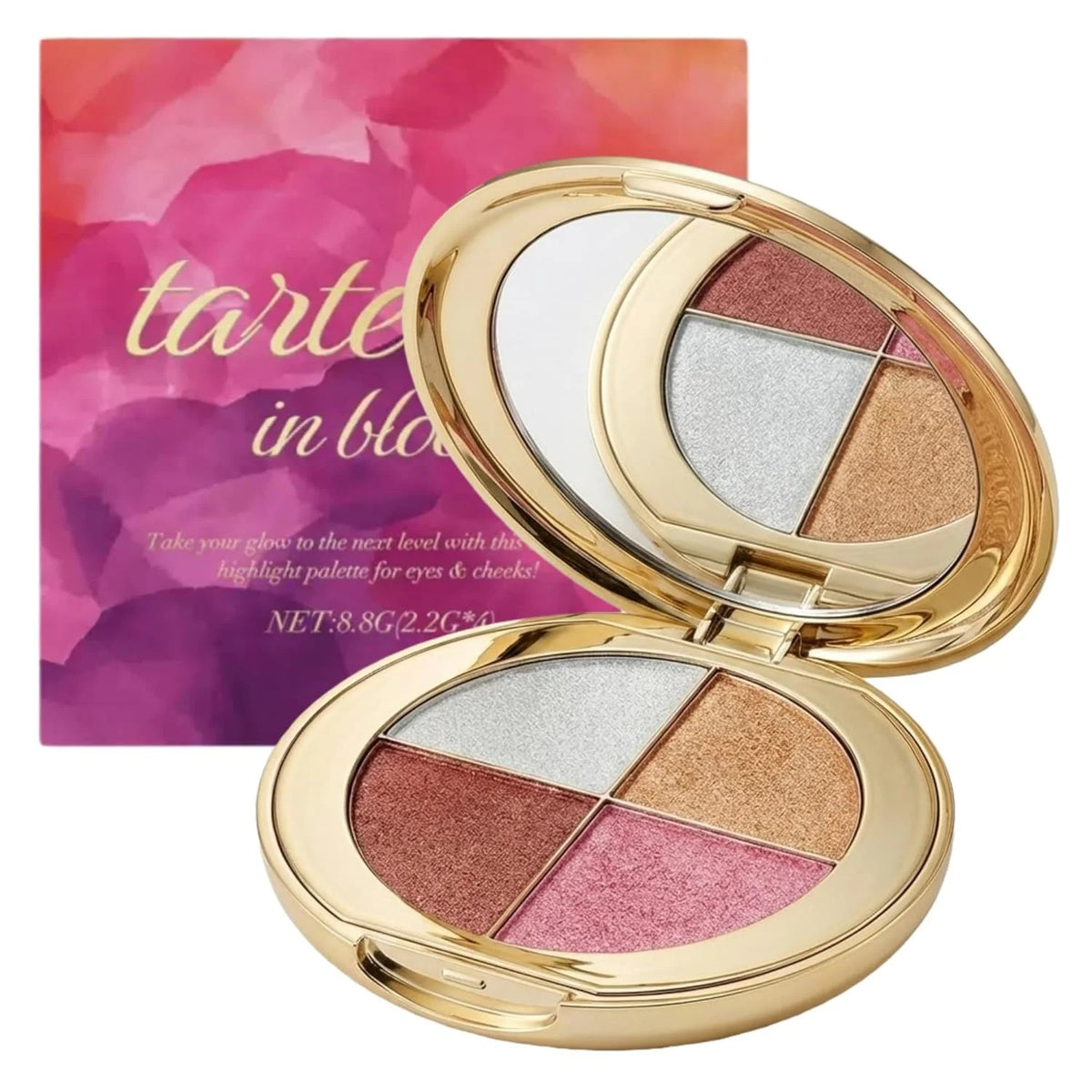 4-Color Face Palette Highlighter Blush Eyeshadow & Bronzer Set for Makeup