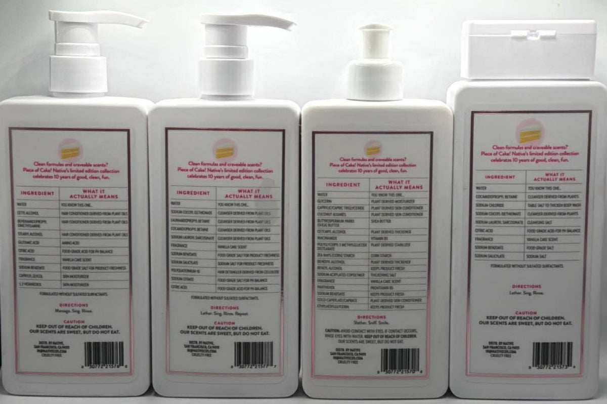 Native 4-Piece Body Care Set — Shampoo Conditioner Body Wash & Lotion