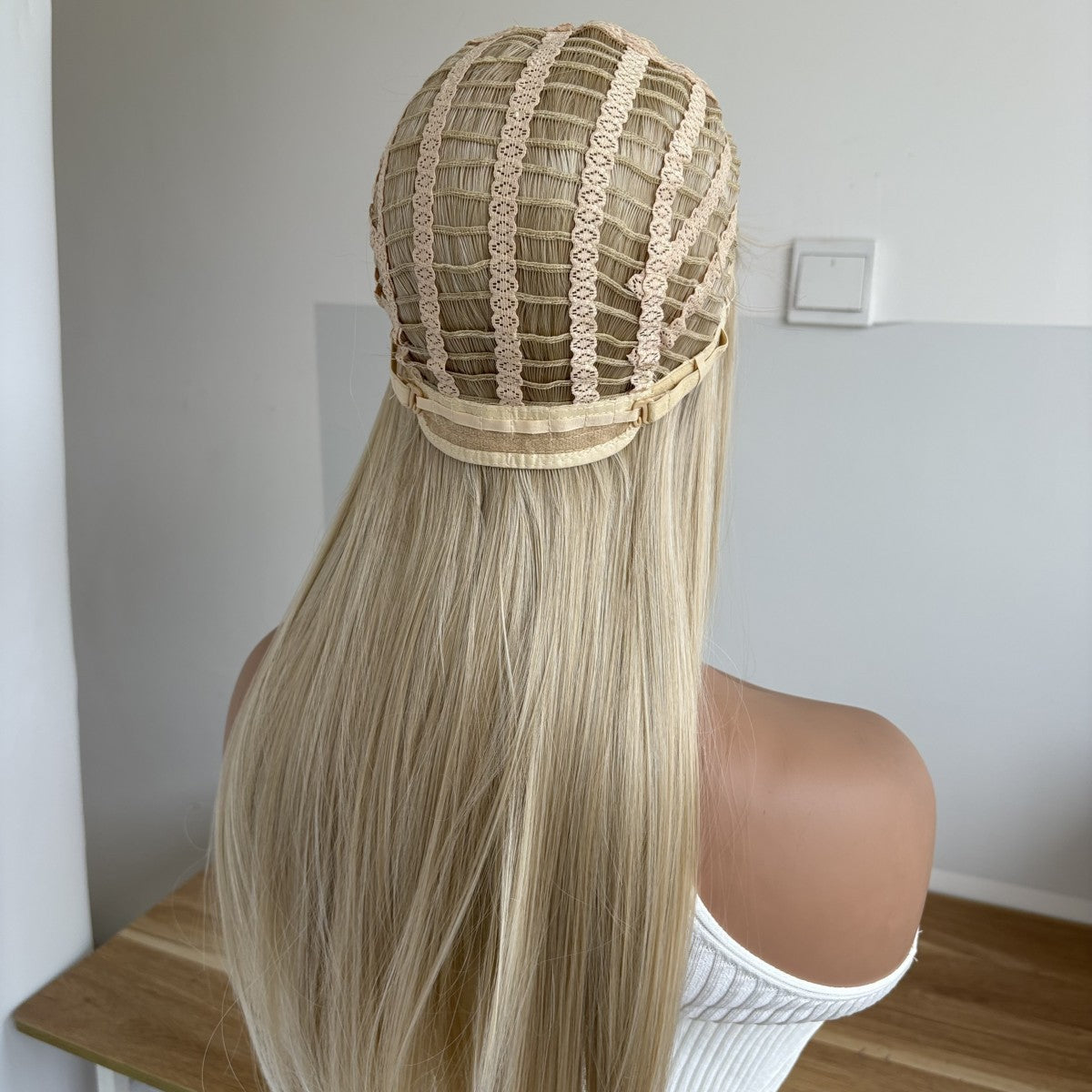Blonde Long Straight Heat Resistant Wig with Bangs for Cosplay and Costume
