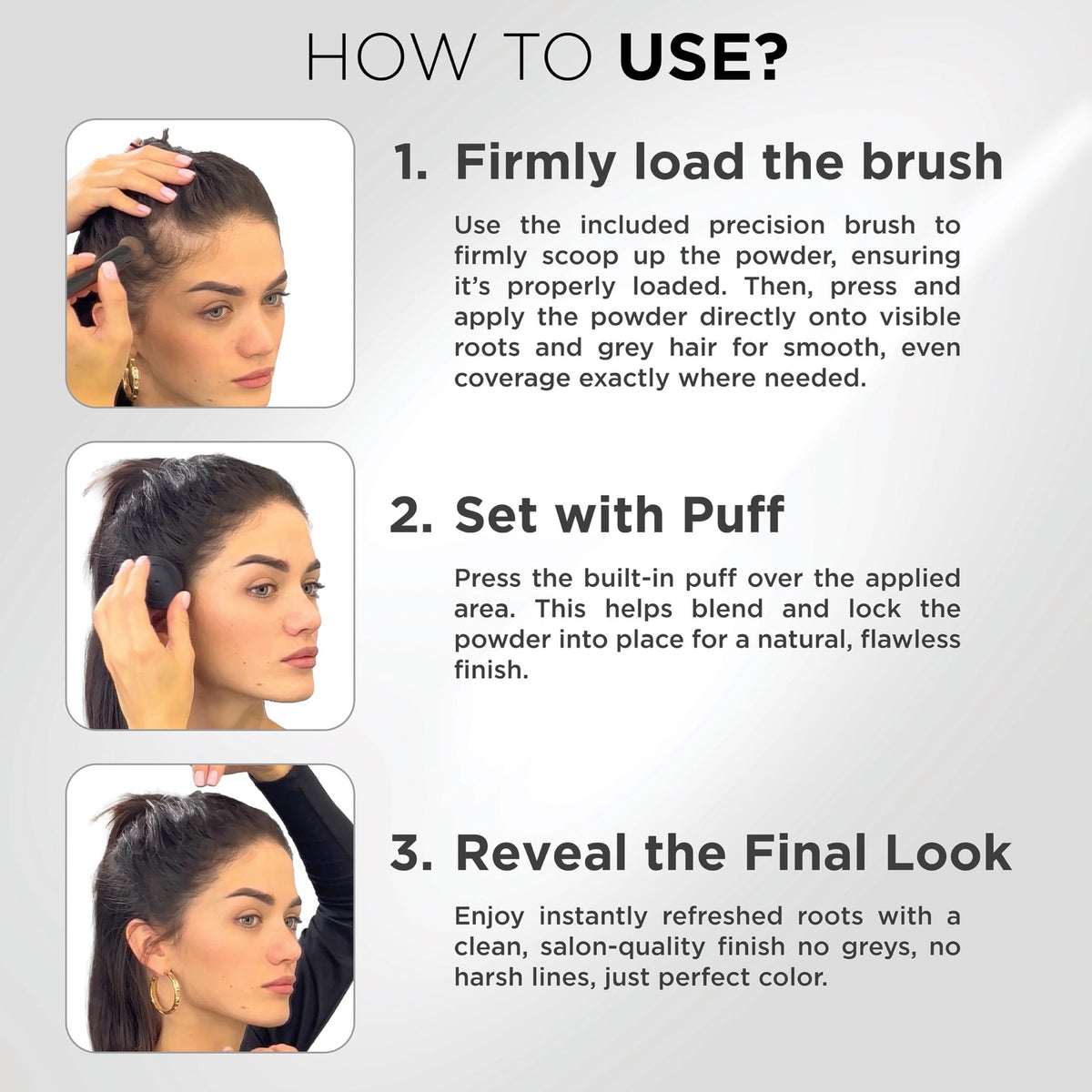 Water & Sweat Resistant Hair Loss Concealer Powder for Thinning Hair Women - Full Set with Brush & Mirror