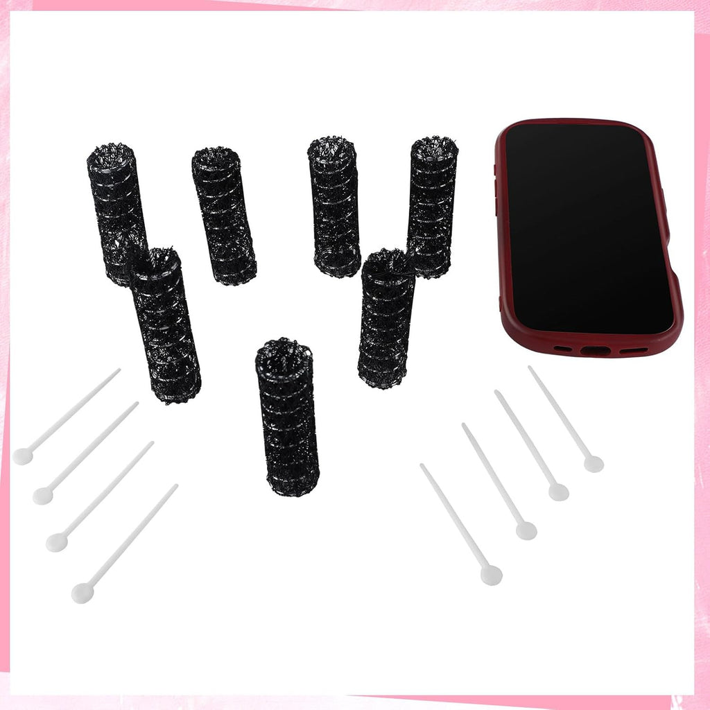Vintage Hair Rollers Set - Small 2.5x0.7 Inch Curlers with Pins & Clips