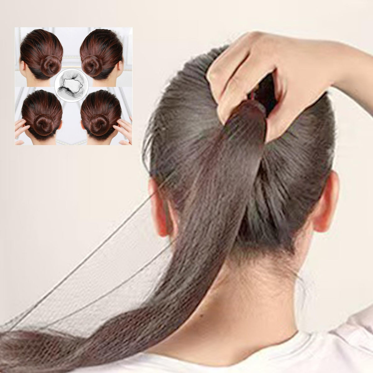60 Pcs Invisible Hair Nets & U-Shaped Bun Pins for Women - Lightweight Elastic Mesh