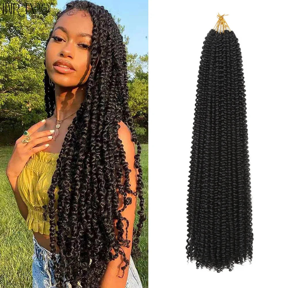 Pre Looped Ombre Passion Twist Crochet Hair Water Wave Synthetic