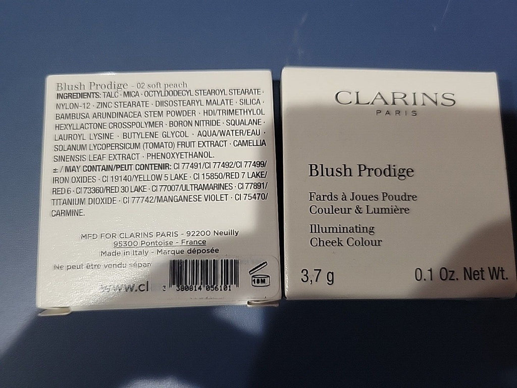 Clarins Blush Prodige Illuminating Cheek Color Soft Peach 0.1oz / 3g (2-Pack)