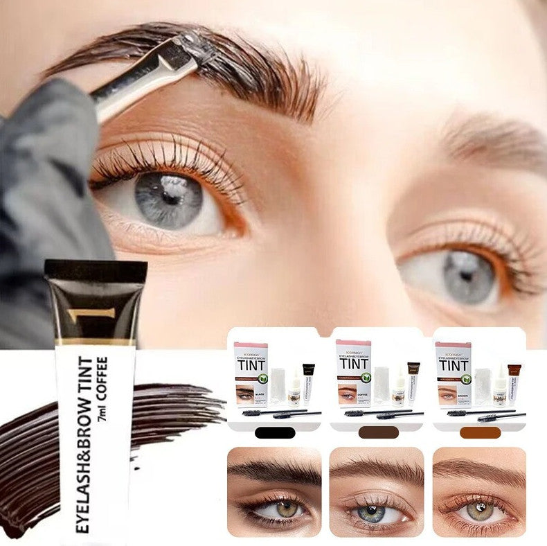 Waterproof 2-in-1 Eyebrow and Eyelash Tint Kit for Long-Lasting Color