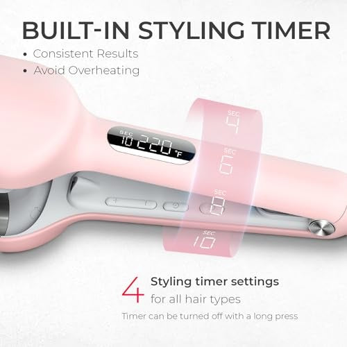 Ceramic Tourmaline Curling Iron 1.25 Inch Beach Waves Hair Curler - No Burn
