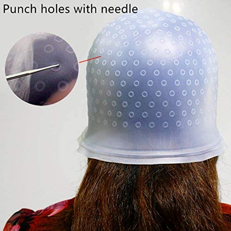 Silicone Hair Coloring Cap with 10 Disposable Liners - Professional Hair Tinting