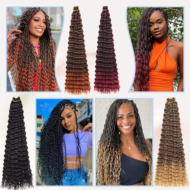 Water Wave Crochet Hair Extensions Afro Curly Braiding Hair Synthetic Braid