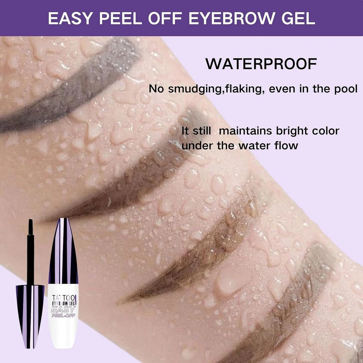 Dark Brown Peel-Off Eyebrow Gel Tint Waterproof & Long-Lasting