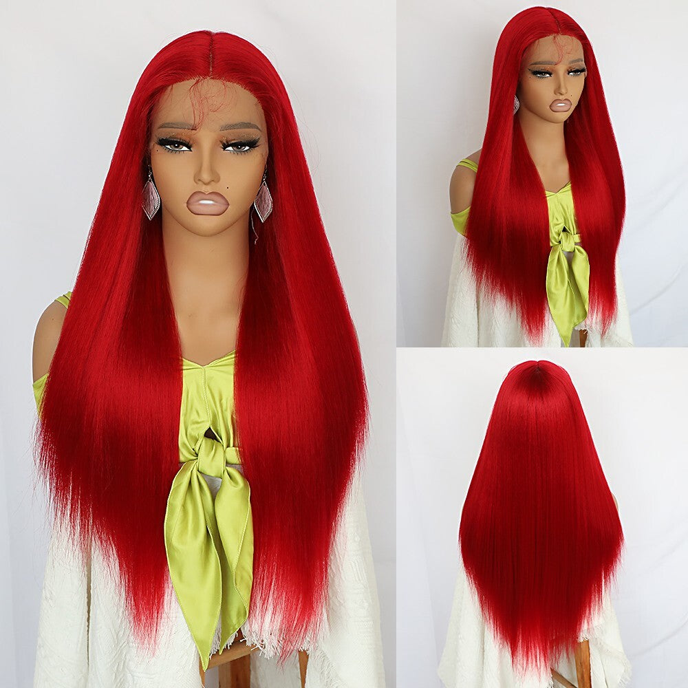 Heat Resistant Synthetic Lace Front Wigs for Women - Long Straight Style