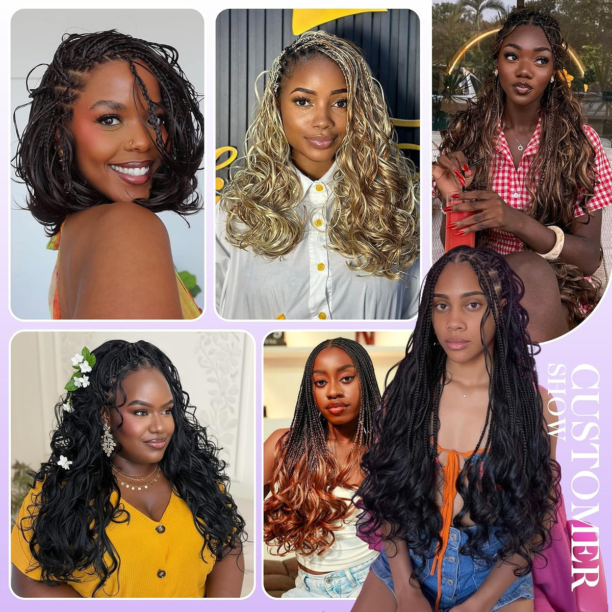 French Curly Braiding Hair 8 Pack 12 Inch Pre-Stretched Natural-Looking Curls