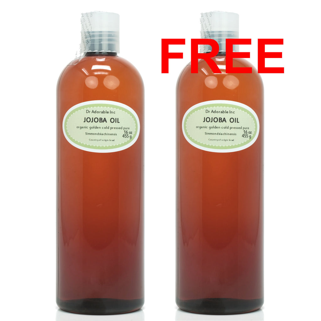16 oz Organic Cold Pressed Jojoba Oil - Pure Unrefined Carrier Oil, BOGO Free