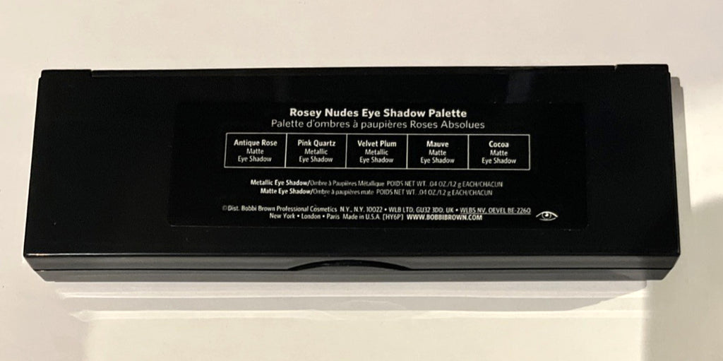 Bobbi Brown Rosey Nudes Eye Shadow Palette — 5 Shade Velvet Plum Mauve Cocoa
