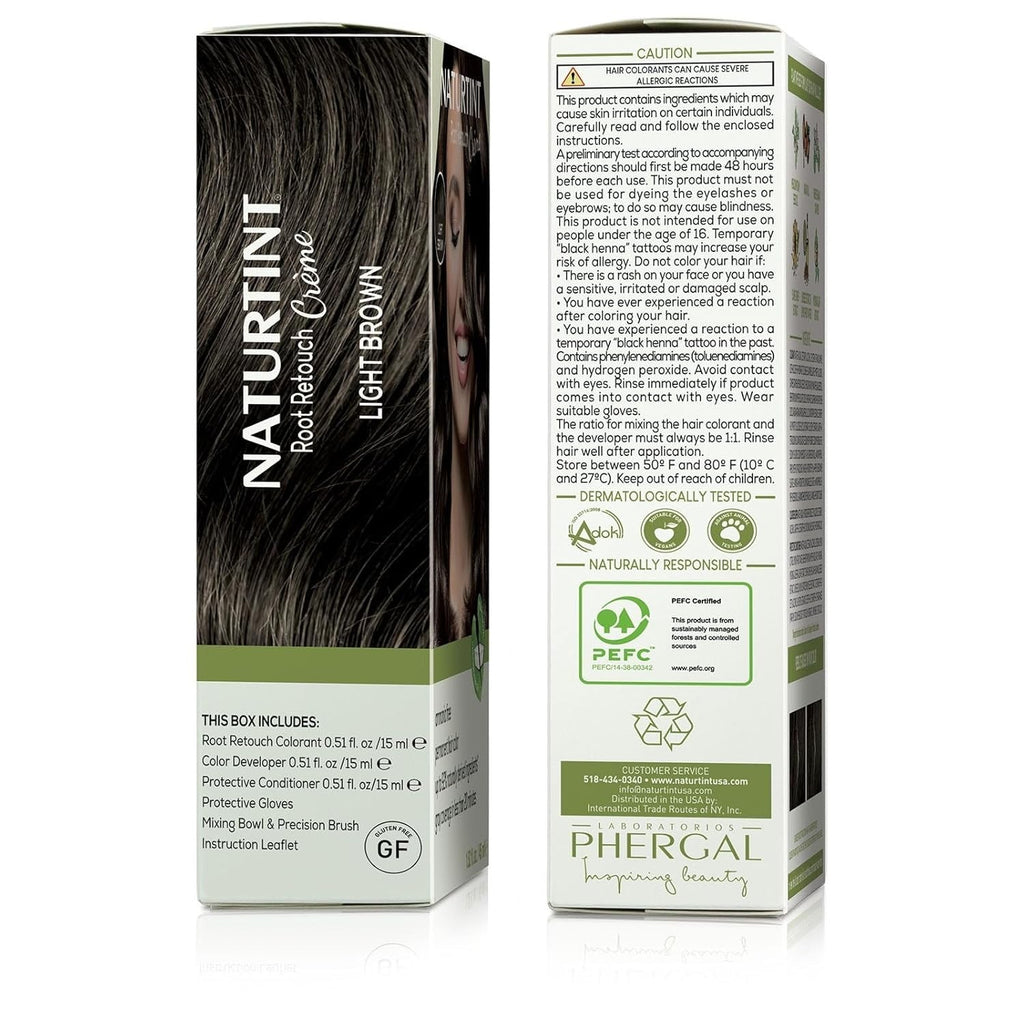 Natural Hair Color Root Retouch Creme Light Brown 6-Pack - Permanent Hair Dye